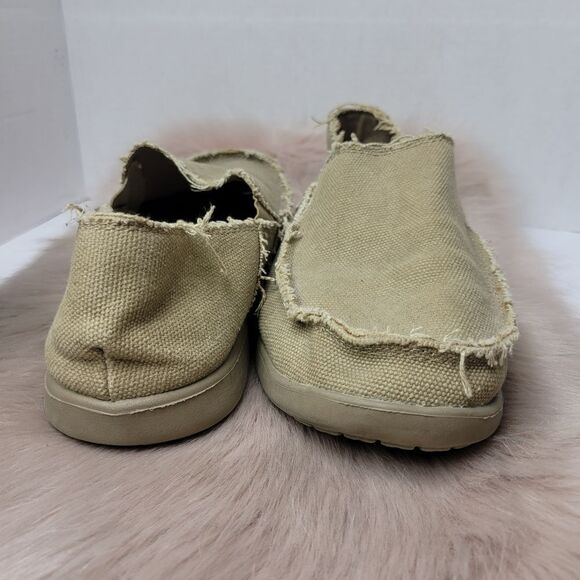 Crocs Santa Cruz Canvas Loafers Men’s Beige Slip On Shoes Size 8 main image 6
